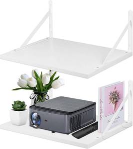lot 261578 image: 2 Pcs Projector Wall Mount Shelf, Projectors Deep Floating Shelves, Projectors-Rack Holder for Wall, Modem Wide Wall Shelves for ProjectorModemRouter, Cable Box Shelf for Living Room Bedroom