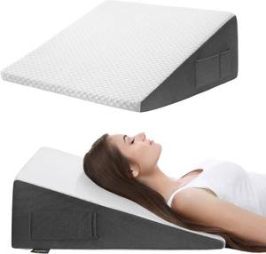 lot 261584 image: Cozymaker 10-inch Bed Wedge Pillow for Sleeping Back Support Pain Relief  Cooling Memory Foam Incline Wedge for Sleeping After Surgery, Gerd Acid Reflux, Neck Pain, Snoring, Removable Washable Cover