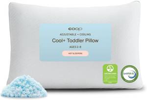lot 261585 image: Coop Home Goods Cool Adjustable Cooling Toddler Pillow, 13x19, Cooling Gel Memory Foam Kids Pillow for Ages 2, Customizable Loft, Breathable, Washable Cover, Childproof Zipper, Small Cooling Pillow