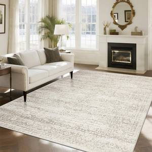 lot 261610 image: Washable Rugs 8x10 Area Rugs for Living Room,Ultra Soft Faux Wool Retro Rugs for Bedroom,Dining Room,Non Slip&Non-Shedding Low Pile Vintage Print Rug Indoor Large Carpets for Home Office Decor