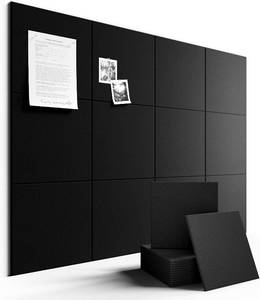 lot 261616 image: Fluxynara Felt Bulletin Board & Cork Board Alternative, Black  48 x 36 Pin board, Removable Adhesive Tabs, Easy Install Without Wall Damage, For Home Office Decor