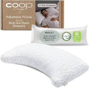 lot 261617 image: Coop Home Goods Original Crescent Adjustable Pillow, Queen Bed Pillows for Shoulder, Neck & Head Support, Crescent Foam Pillows - Medium Firm for Back & Side Sleeper, CertiPUR-USGREENGUARD Gold