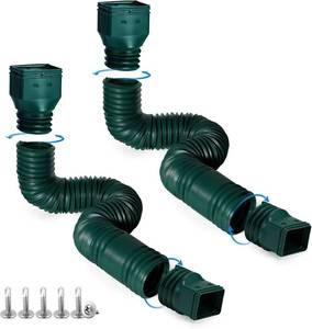 lot 261619 image: plusgutter Green-2pack Rain Gutter Downspout Extensions Flexible, Drain Downspout Extender,Down Spout Drain Extender, Gutter Connector Rainwater Drainage,Extendable from 21 to 68 Inches