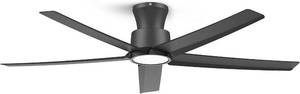 lot 361561 image: ocioc 52 Inch Black Modern Ceiling Fans with Lights and Remote Control  Large Air Volume,Quiet DC Motor,Adjustable Color Temperature and Dimmable,Beep-Off,6-Speed,Easy to Install,IndoorOutdoor