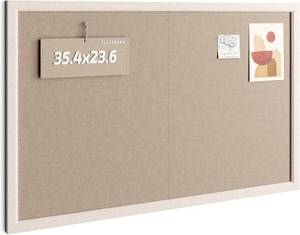 lot 361566 image: Fluxynara 35.4 x 23.6 Felt Frame Bulletin Board, Deep Camel  Cork Board Alternative with 24 Removable Adhesive Tabs, Foldable Pin Board for Wall, Home, Office, Classroom & Dorm