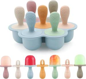 lot 361584 image: PandaEar Silicone Popsicle Molds for Toddlers, Baby Ice Pop Maker  Mini Breastmilk & Fruit Juice Freezer Mold with 7 Reusable Silicone Sticks, BPA-Free Baby Popsicle Maker for Kids