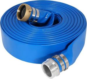 lot 461461 image: 2 x 50 ft Backwash Hose for Swimming Pools, Heavy Duty PVC Lay Flat Water Discharge Hose,Durable Pool Drain Hose with Aluminum Pin Lug Fittings for Pump And Filters