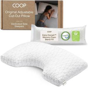 lot 461468 image: Coop Home Goods Original Cut-Out Adjustable Pillow, Queen Size Bed Pillows for Neck & Head Support, 18 x 28  Memory Foam Pillows - Medium Firm for Side Sleeper, CertiPUR-USGREENGUARD Gold