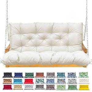 lot 461469 image: Porch Swing Cushion with Backrest, Waterproof Bench Cushion for Outdoor Furniture, 2-3 Seater Replacement Thickened Swing Cushion with Ties, Patio,Outdoor, Backyard and Garden (Cream,40x40in)