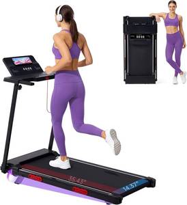 lot 187311 image: Retails for $210 Walking Pad Treadmill with Handle Bar, 3.0HP Portable Electric Treadmills for Home Exercising, 0.6-7.6MPH Mini Walking Pad Treadmill with Incline, Small Under Desk Treadmills for Home Small, 350LBS