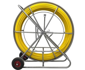 Retails for $1500! Fiberglass Wire Cable Running Rod Duct Rodder Fishtape Puller with Wooden Cage and Wheel Stand 12mm 1000ft