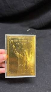 lot 52 image: Nolan Ryan All-Time Strikeout King 23KT Gold Card by Bleachers