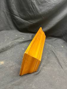 lot 79 image: Wall-Mount Display Shelf with Keyhole Brackets Honey Brown Finish