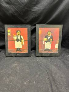 lot 81 image: Two Vintage Waiter Character Prints Maurice Gaston
