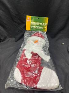 lot 104 image: SC Christmas Snowman Stocking Collegiate Series Oklahoma Sooners