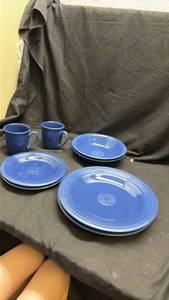 lot 134 image: Oneida Dinnerware Set, Blue Petals. Place Setting of 2