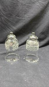 lot 189 image: 2 Glass Sconce with Ornate Etched Design Made in Mexico