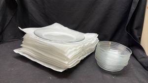 lot 215 image: Clear Glass Bowls and Plates.