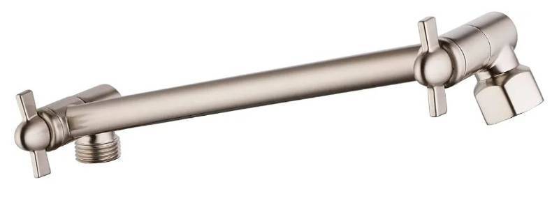 lot 58402 image: Adjustable Shower Head Extension Arm Brushed Nickel - Retail $18