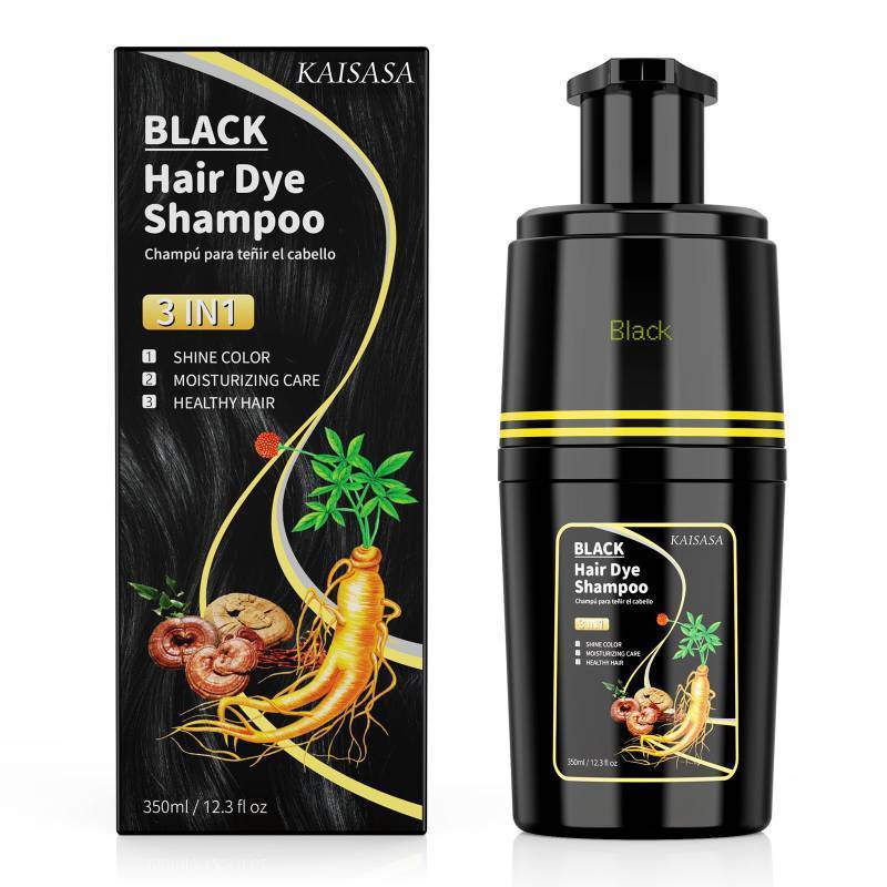 lot 58422 image: Black Hair Dye Shampoo 3 in 1, Hair Color Shampoo for Cover Grey Hair, Hair Dye Shampoo for Men and Women (Black) - Retail $9