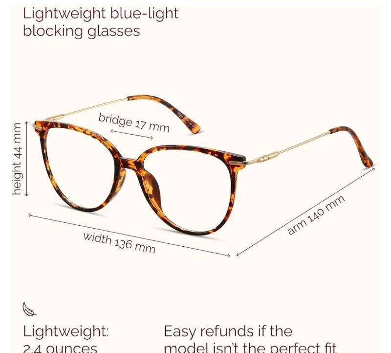 lot 27450 image: Blue Light Blocking Glasses - Trending Round TR90 Frames, Metal Arms, UV400 Protection - Matching Soft Case - Retail $14