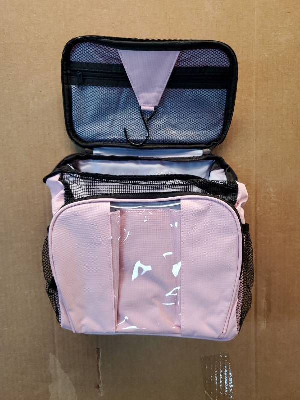 lot 46551 image: Pink Hanging Travel Toiletry Organizer Bag - Retail $15