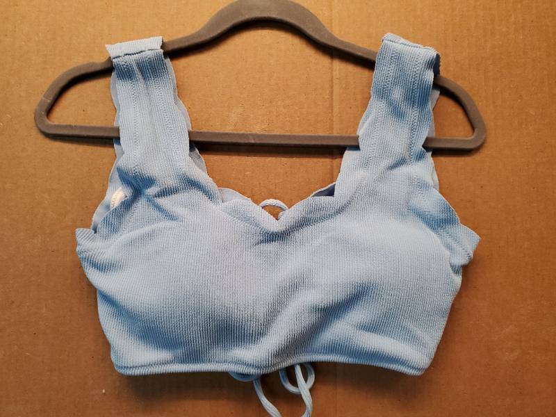 lot 46574 image: Light Blue Ribbed Bikini Top M - Retail $12