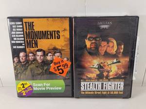 lot 118 image: The Monuments Men DVD and Stealth Fighter DVD Lot of 2