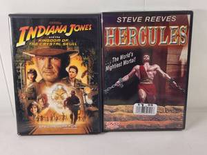 lot 121 image: Indiana Jones and the Kingdom of the Crystal Skull  Steve Reeves Hercules DVD Lot 2 Films