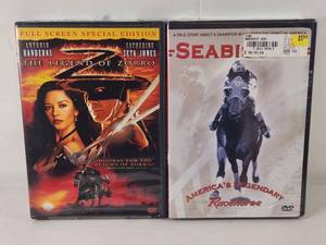 lot 123 image: 2 DVD Lot The Legend of Zorro Full Screen Special Edition, Seabiscuit Americas Legendary Racehorse