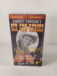 lot 166 image: Sunset Carsons Six Gun Heroes Roy Rogers VHS 2-Movie Set