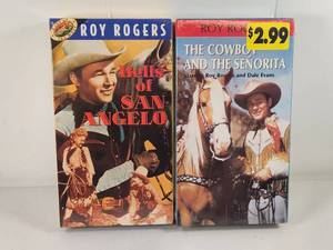 lot 168 image: Roy Rogers 2 VHS Tapes Bells of San Angelo The Cowboy and the Senorita