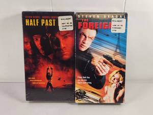 lot 185 image: Steven Seagal VHS Lot 2 Movies Half Past The Foreigner Sealed