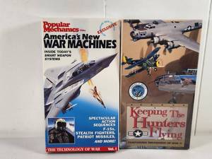 lot 189 image: 2 VHS Tapes Popular Mechanics War Machines Keeping The Hunters Flying