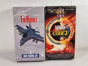 lot 191 image: F18 Hornet Great Fighting Jets VHS & Megiddo The Omega Code 2 Special Edition VHS Lot