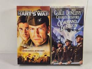 lot 192 image: Harts War & Command Decision 2-Film VHS Lot Bruce Willis Clark Gable