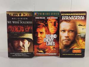 lot 194 image: 3 VHS Movies We Were Soldiers, Behind Enemy Lines, Collateral Damage
