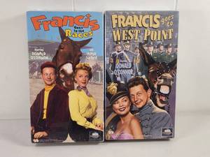 lot 195 image: Francis Goes to the Races and Francis Goes to West Point VHS Lot 2 Films
