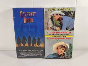 lot 196 image: Covenant Rider VHS & Twin Theater 2 Full Length Films VHS Lot