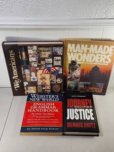 lot 224 image: Lot of 4 Books weAmericas Man-Made Wonders Websters Grammar Handbook Journey Toward Justice