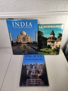 lot 225 image: 3 Coffee Table Books India Normandy St. Petersburg Palaces