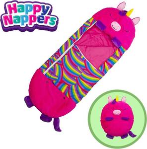 lot 403 image: $52 Happy Nappers Pillow & Sleepy Sack Medium Pink Unicorn BeeBee