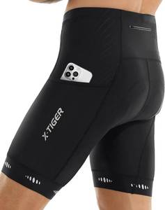 lot 418 image: X-TIGER Mens Cycling Shorts with Back Pocket, 5D Gel Padded MTB Size mediu
