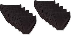 lot 421 image: 9pk Amazon Essentials Womens Cotton Stretch High-Cut Bikini Panty Size XL