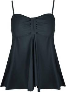 lot 424 image: Hilor Womens Flyaway Tankini Top Bandeau Swimsuit, Tummy Conceal Size XL