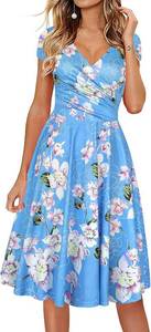lot 427 image: Womens Cap Sleeve Summer Casual Dress V-Neck Floral Size medium