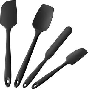 lot 456 image: Doosu 4pc Silicone Spatula Set, Heat-Resistant, BPA-Free, Black