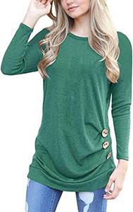 lot 457 image: Womens Long Sleeve Round Neck Loose Tunic Top Blouse T-Shirt XL
