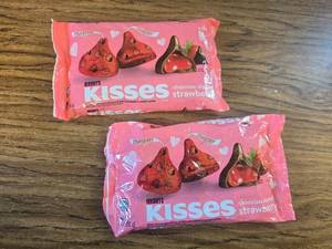 lot 528 image: 2 Pack Hersheys Kisses Strawberry Kisses, 9oz