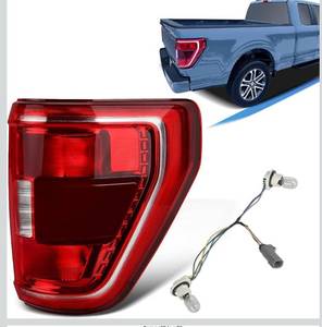 lot 4188 image: Tail Lights Compatible With 2021 2022 2023 Ford F150 XLT TremorWith Bulbs and Harnesses Halogen WBlind Spot Rear Light (Right Passenger Side)OEMML3Z-13404-C